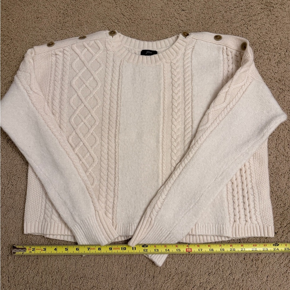 J. Crew Ivory Cable Knit Sweater